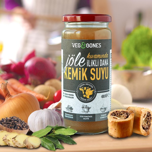 Jöle Kıvamında İlikli Dana Kemik Suyu 480 ml TEKLİ PAKET