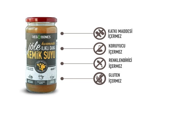 Jöle Kıvamında İlikli Dana Kemik Suyu 480 ml 6'LI PAKET