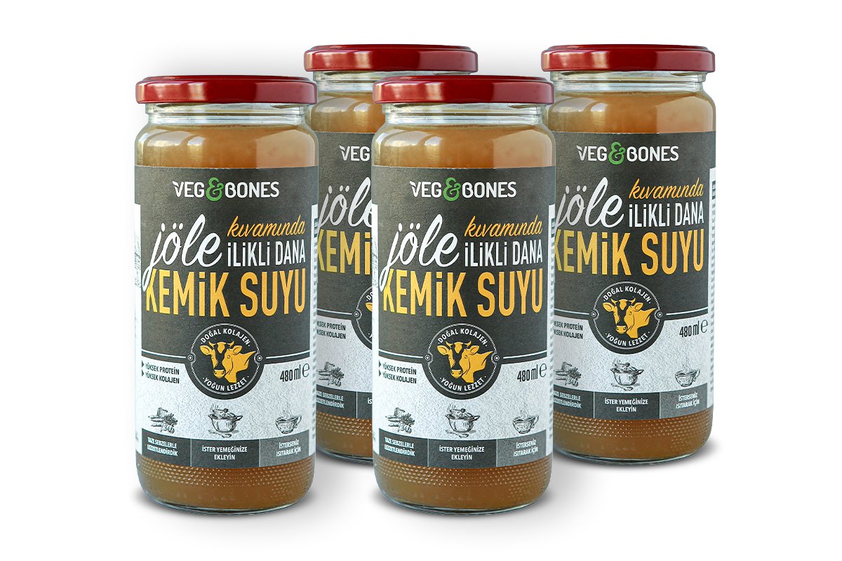 Jöle Kıvamında İlikli Dana Kemik Suyu 480 ml 4'LÜ PAKET