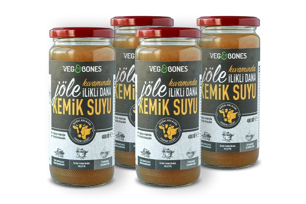 Jöle Kıvamında İlikli Dana Kemik Suyu 480 ml 4'LÜ PAKET